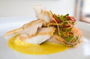 A delicious malaysian fish curry with asian slaw